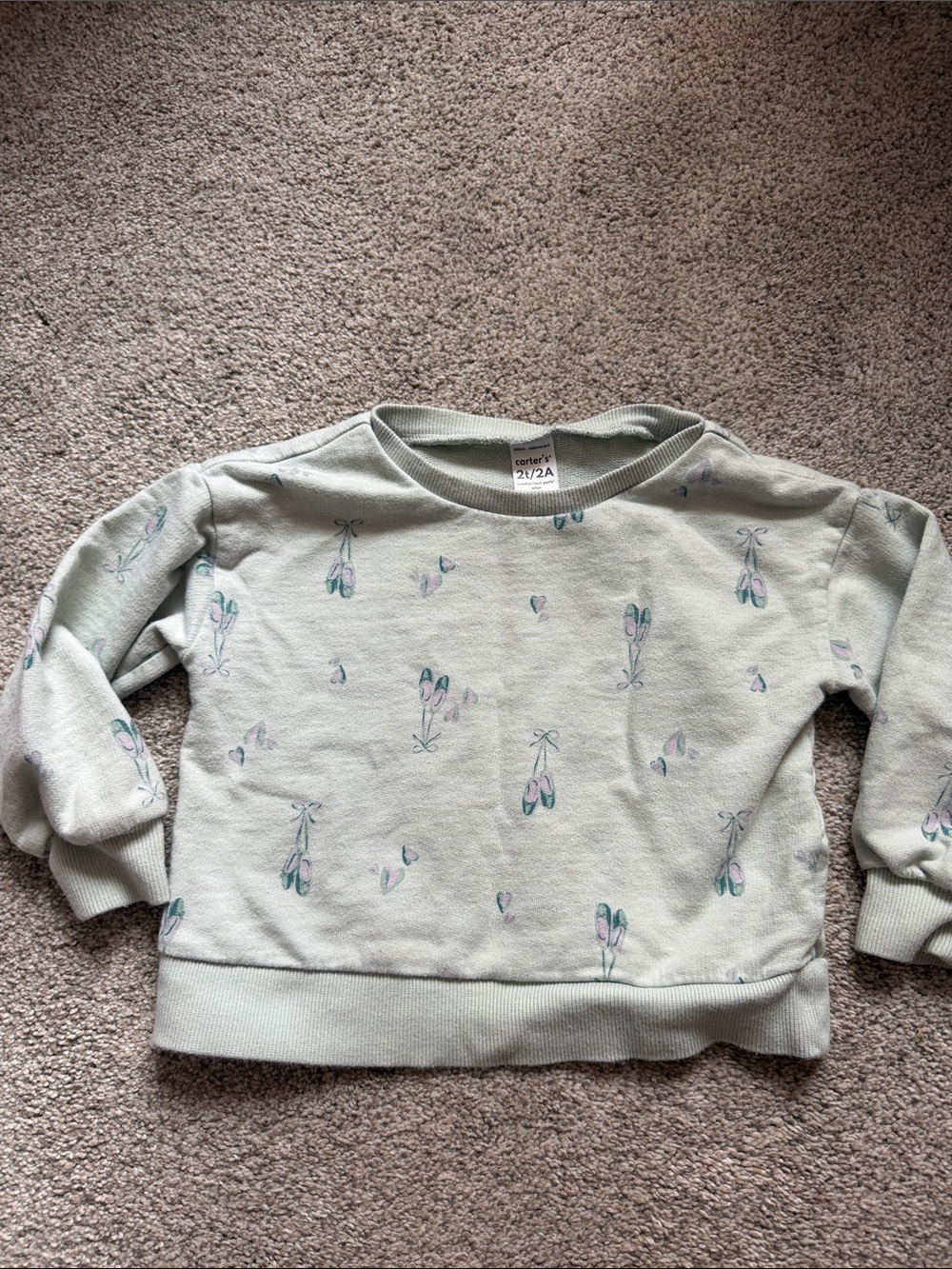 Carter's Mint Green Ballet Slouch Sweatshirt